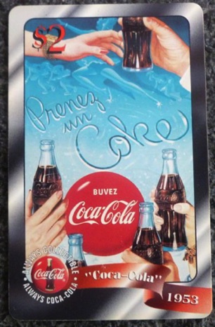 90129-1 € 2,00 coca cola telefoonkaart 5x9cm